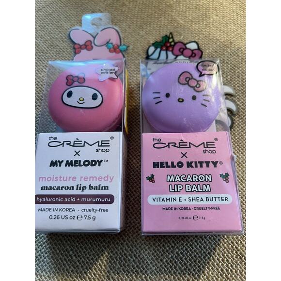 HELLO KITTY and MY MELODY Lip Balms by The Creme x Shop-SET OF 2 - Picture 1 of 11